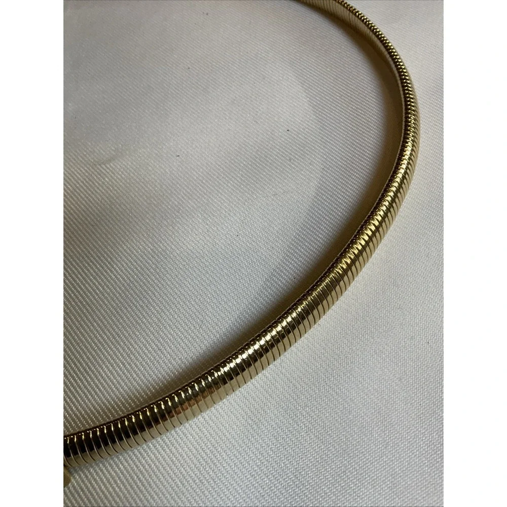 Vintage Gold Tone Stretch Snake Belt 70s 80s Disco